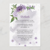 Violett-Blumen-Gründetails Begleitkarte (Vorderseite)