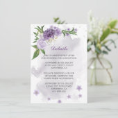 Violett-Blumen-Gründetails Begleitkarte (Stehend Vorderseite)