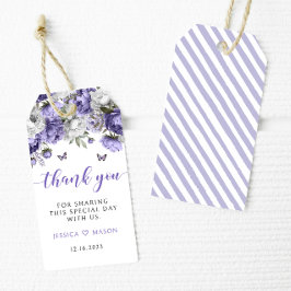 Violett Blumenhochzeit danke Ihnen für die Gabe vo Geschenkanhänger