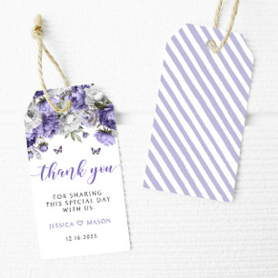 Violett Blumenhochzeit danke Ihnen für die Gabe vo Geschenkanhänger