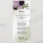 Violett-Blumenkarte Menükarte (Vorderseite)