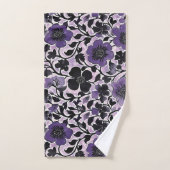 Violett-Blumenmuster Badhandtuch Set (Handtuch)