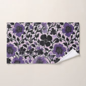 Violett-Blumenmuster Badhandtuch Set (Handtuch)