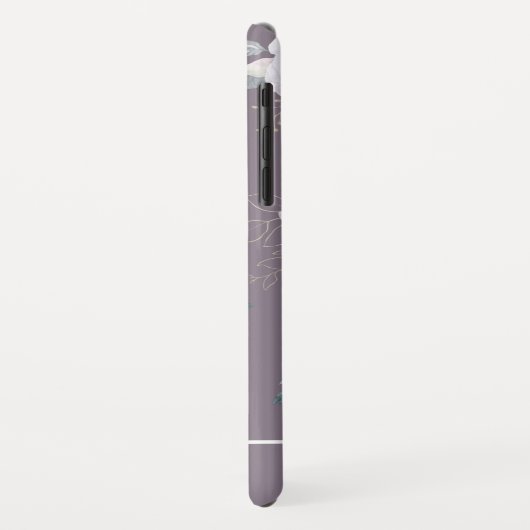 Violett-Blumenmuster Case-Mate iPhone Hülle (Hinten/Links)