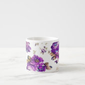 Violett-Blumenmuster Espressotasse (Vorderseite)