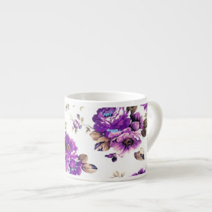Violett-Blumenmuster Espressotasse