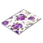 Violett-Blumenmuster Notizblock (Linke Seite)