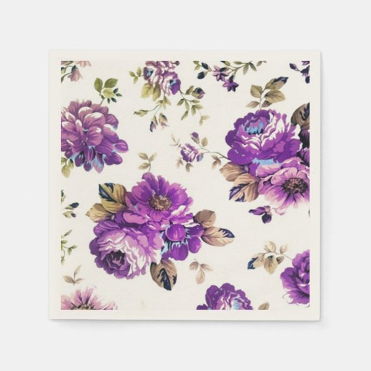 Violett-Blumenmuster Serviette (Vorderseite)