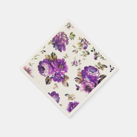 Violett-Blumenmuster Serviette (Ecke)