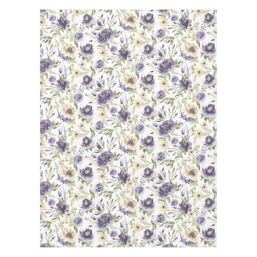 Violett-Blumenmuster Tischdecke (Vorderseite)