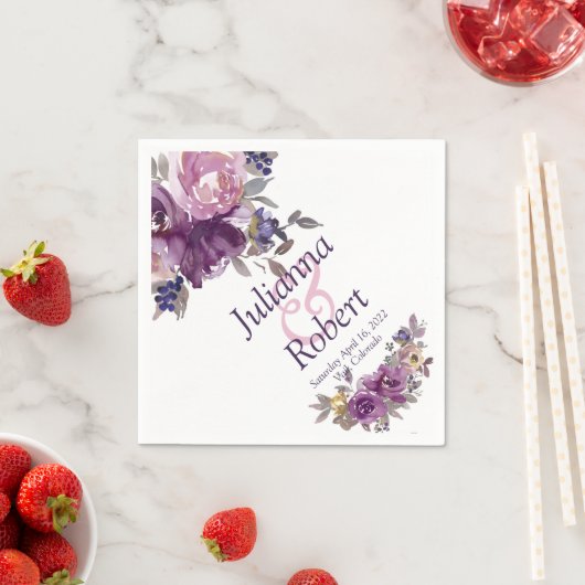 Violett Blumenservietten Serviette (Beispiel)