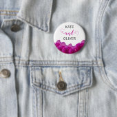 Violett Blumenstrauß Lila Rose Elegante Hochzeit Button (Beispiel)