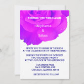 Violett Blumenstrauß Rosa Rose Einladung (Vorderseite)