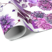 Violett Blumenzwiebeln Botanisch Geschenkpapier (Rolleneckpunkt)