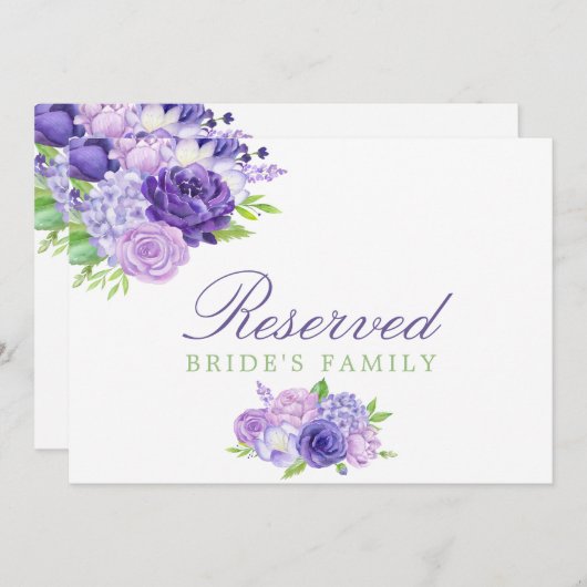 Violett-Blumenzwiebeln vorbehalten Zeichen (Vorne/Hinten)