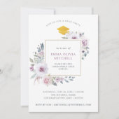 Violett Blush Floral| Ausbildungspartei Einladung (Vorderseite)