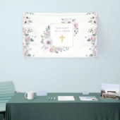 Violett Blush Floral| Goldkreuz Banner (Messeveranstaltung)