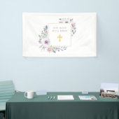 Violett Blush Floral| Goldkreuz Banner (Messeveranstaltung)