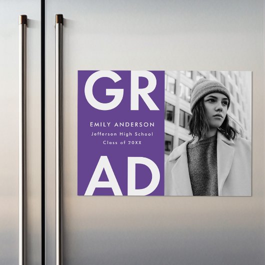 Violett | Bold Grad Foto Abschluss Ankündigung