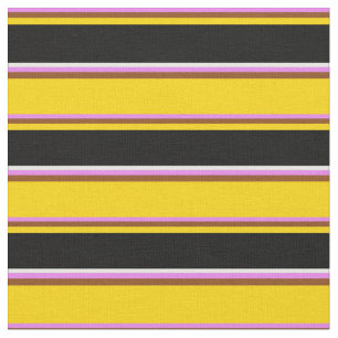 Violett, braun, gelb, schwarz und Minze Creme Line Stoff