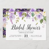 Violett-Brautparty Einladung (Vorne/Hinten)