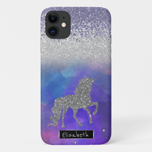 Violett Diamanten, Glitzer Einhorn Case-Mate iPhone Hülle (Rückseite)