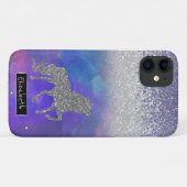 Violett Diamanten, Glitzer Einhorn Case-Mate iPhone Hülle (Rückseite (Horizontal))