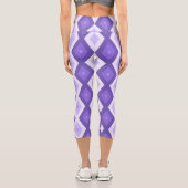 Violett-Diamantmuster Capri Leggings (Rückseite)