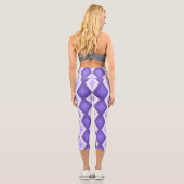 Violett-Diamantmuster Capri Leggings (Rückseite)