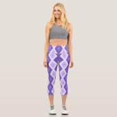 Violett-Diamantmuster Capri Leggings (Vorderseite)
