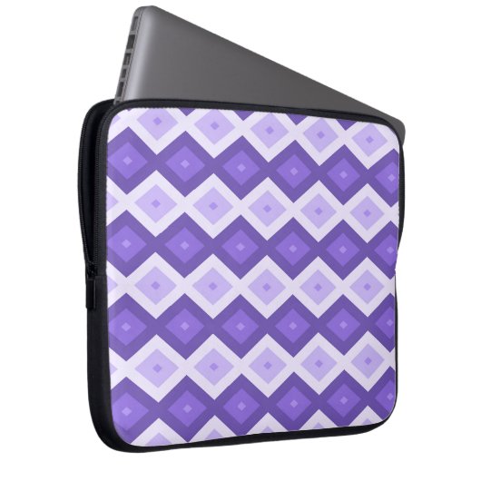 Violett-Diamantmuster Laptopschutzhülle (Vorne Rechts)