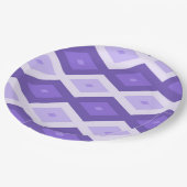 Violett-Diamantmuster Pappteller (Schrägansicht)