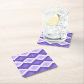 Violett-Diamantmuster Rechteckiger Pappuntersetzer (Vor Ort)