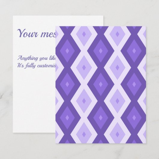 Violett-Diamantmuster RSVP Karte (Vorne/Hinten)