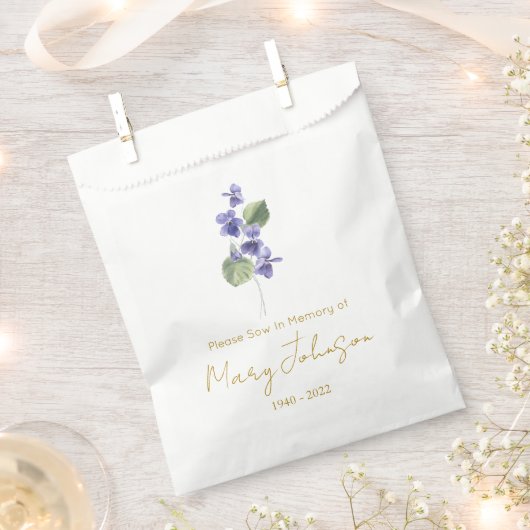 Violett | Einfaches Samenpaket Begräbnis Geschenktütchen (Ausgeschnitten)