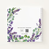 Violett-Eukalyptus-Blumenschrift Notizblock (Rückseite)