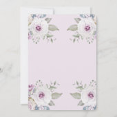 Violett| Florale Taufe mit Kreuz Einladung (Rückseite)