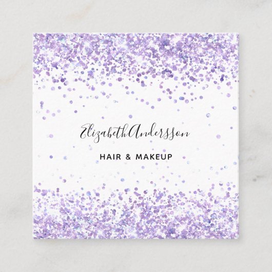 Violett-Foto mit weißem Profil qr Quadratische Visitenkarte (Vorderseite)