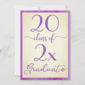 Violett-Gelbe Abschluss Einladung (Vorderseite)