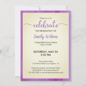 Violett-Gelbe Abschluss Einladung (Rückseite)