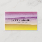 Violett Gelbe Pinselstriche Visitenkarte (Vorderseite)