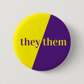 Violett Gelbe Pronoun-Taste Sie/sie Button