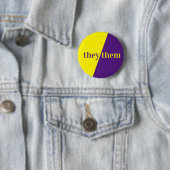 Violett Gelbe Pronoun-Taste Sie/sie Button (Beispiel)