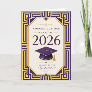 Violett & Gold Abschlusskarte 2026 Karte