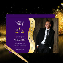 Violett | Gold Graduate Wave Law Justice Grad Ankündigung