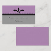 Violett/Graue Extravagante Art Déco Platzkarten (Vorne/Hinten)