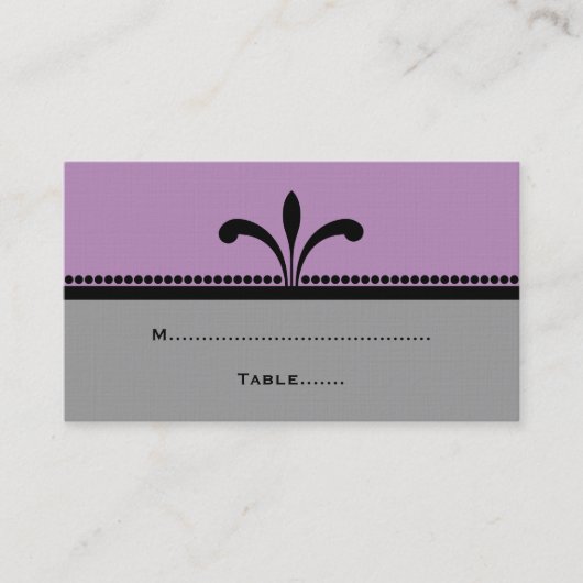 Violett/Graue Extravagante Art Déco Platzkarten (Vorderseite)
