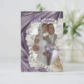 Violett, Grün, Blau, Gold, Seide und HochzeitDanke RSVP Karte (Stehend Vorderseite)