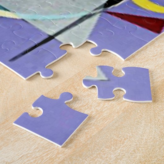 Violett-grüne, farbenfrohe abstrakte Kunstwerke Puzzle (Seite)