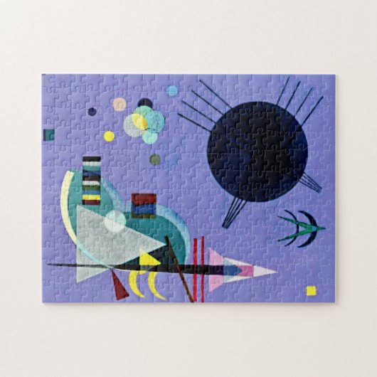 Violett-grüne, farbenfrohe abstrakte Kunstwerke Puzzle (Horizontal)